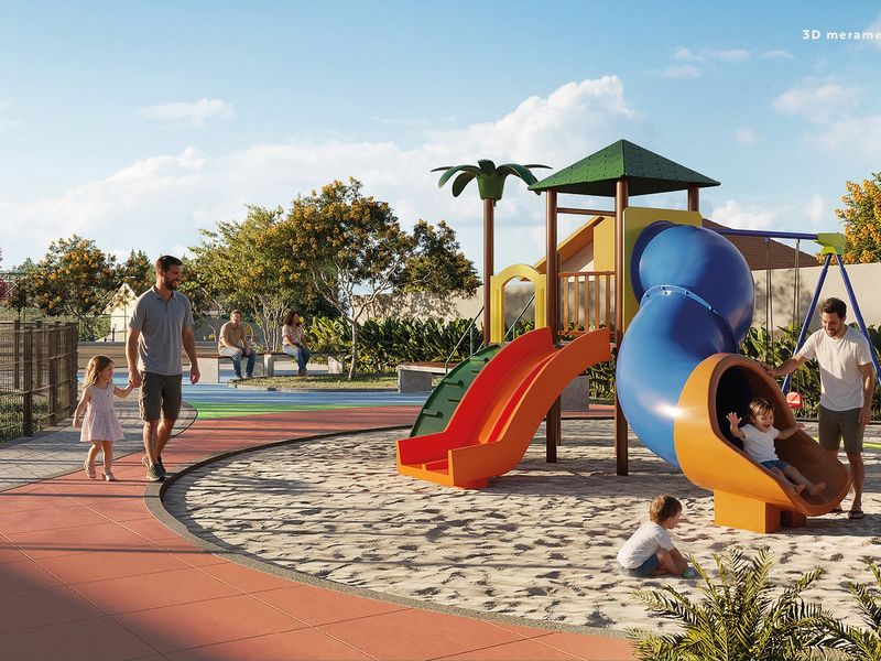 Espaço infantil com playground do loteamento Senses Atibaia